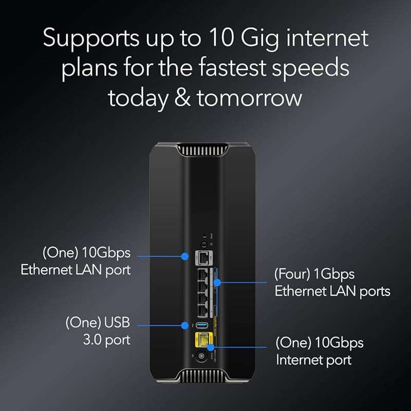 NETGEAR Nighthawk Tri-Band WiFi 7 Router (RS700S) - Router Only- BE19000 Wireless Speed (up to 19 Gbps) – 10 Gig Internet Port - Covers up to 3,500 sq. ft. – 1-Year Armor & Free Expert Help - Image 5