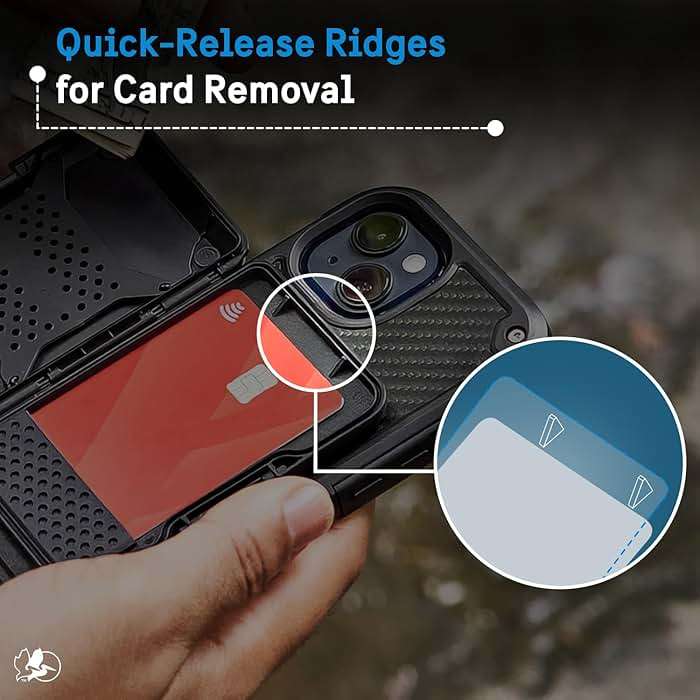 Pelican iPhone MagSafe Wallet with RFID Blocking - Military STD Snap-On Magnetic Phone Wallet for Cash and Phone Card Holder - Detachable Card Holder for iPhone Pro Max 17/16/15/14/13/Pixel 10 - Black - Image 7