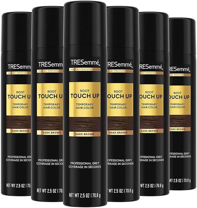 TRESemmé Root Touch Up, Temporary Hair Color Spray, Travel-Size 6-Pack – Dark Brown, Professional Grey Hair Coverage in Seconds, 2.5 Oz Ea - Image 1