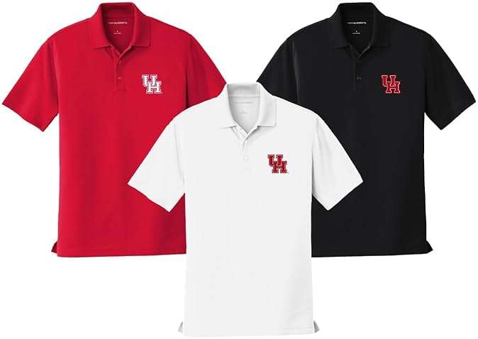 University of Houston Men's Short Sleeve Performance Polo with The UH Logo - Image 2