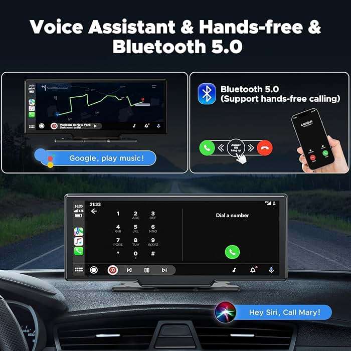 LAMTTO 9.26" Wireless Carplay and Android Auto with 2.5K Dash Cam, 1080P Backup Camera, Portable Touchscreen GPS Navigation for Car, Car Stereo Receiver with Bluetooth,AirPlay,AUX,FM,Googel,Siri - Image 5