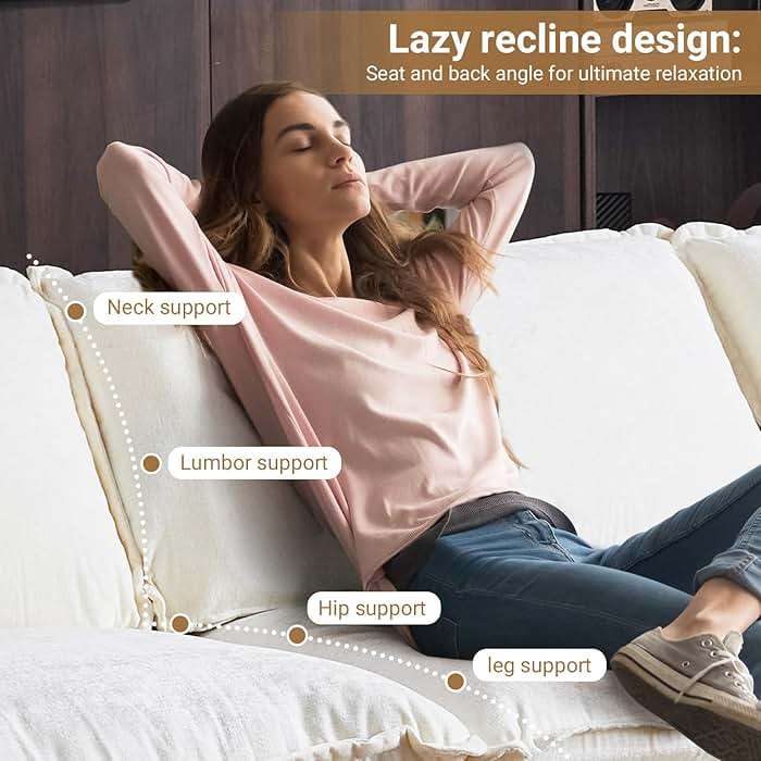 VINGLI 87" Convertible Sectional Sofa,L-Shaped Deep Seat Sofa Couch for Living Room,Modern 2-Seat Loveseat Sofa with Ottoman for Small Space(Creamy White, 87") - Image 7
