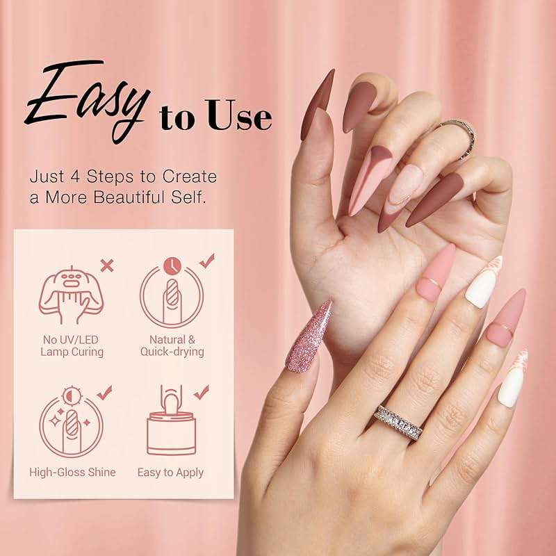 AZUREBEAUTY 31 Pcs Dip Powder Nail Kit 20 Colors Glitter Nude Brown Pink White Gray Dip Powder Liquid Set with Top/Base Coat Activator for French Nails Art Manicure DIY Salon Women Valentine's Gift - Image 4