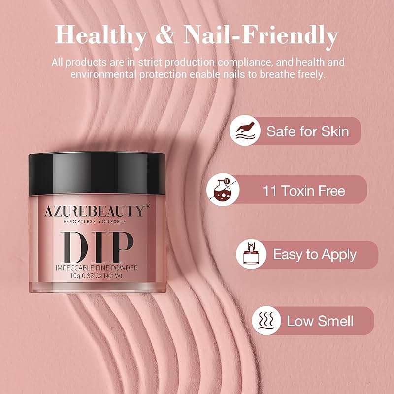 AZUREBEAUTY 31 Pcs Dip Powder Nail Kit 20 Colors Glitter Nude Brown Pink White Gray Dip Powder Liquid Set with Top/Base Coat Activator for French Nails Art Manicure DIY Salon Women Valentine's Gift - Image 7