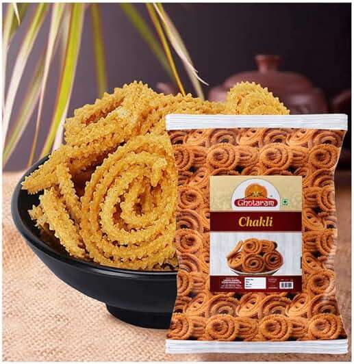 Ghotaram Butter Chakli Chakoli, Murukku, Bhajni Chakli, Bhajni Chakli Namkeen Snacks for Foodie Indians Ready to Eat snacks - Tea Time Chakli, Chakli Diwali Rakhi Snack and Namkeen-250 * 1Pack - Image 5