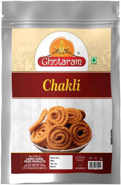 Ghotaram Nagpur Murukku Chakli Chakoli Murukku Snack, Butter Chakli Chakoli Indian Snacks Namkeen, Ready to Eat snacks - Tea Time Chakli, Chakli Diwali Rakhi Snack and Namkeen-250 * 1Pack - Image 1