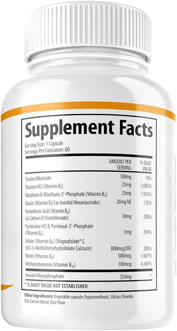 1 Body Vitamin B Complex 3 Pack – Bioavailable B Vitamins with 5-MTHF Folate, B1, B2, B5, B6, Methyl B12, Niacin & Biotin – Non-GMO, Vegan, Made in USA - Image 2