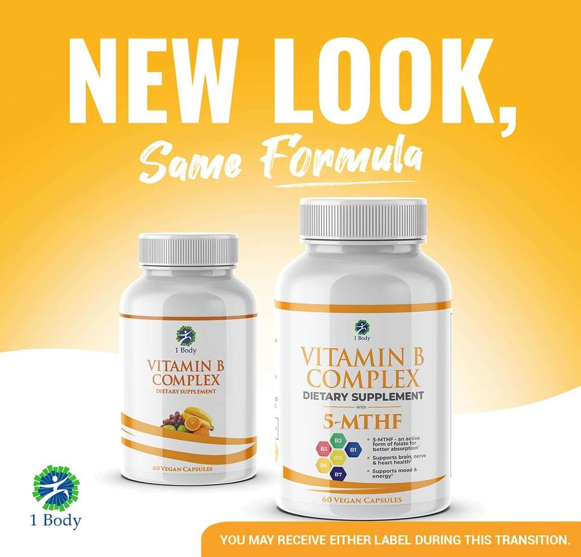1 Body Vitamin B Complex 3 Pack – Bioavailable B Vitamins with 5-MTHF Folate, B1, B2, B5, B6, Methyl B12, Niacin & Biotin – Non-GMO, Vegan, Made in USA - Image 4