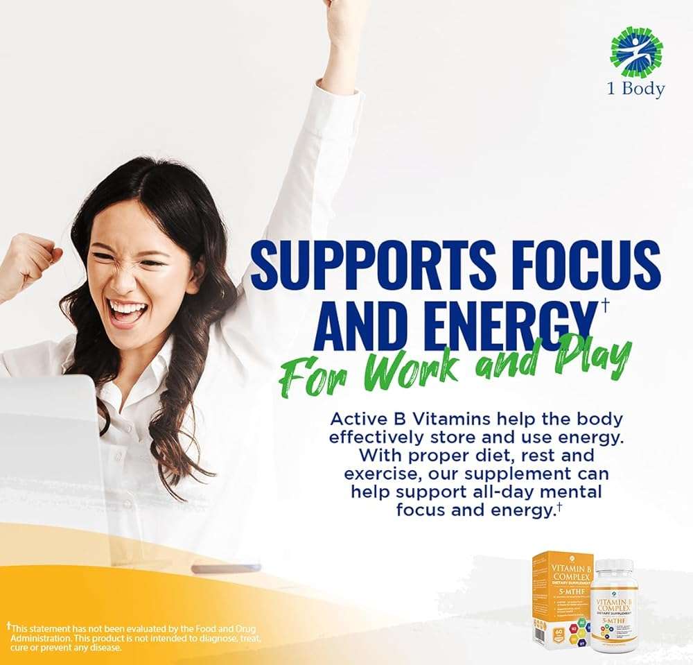 1 Body Vitamin B Complex 3 Pack – Bioavailable B Vitamins with 5-MTHF Folate, B1, B2, B5, B6, Methyl B12, Niacin & Biotin – Non-GMO, Vegan, Made in USA - Image 6