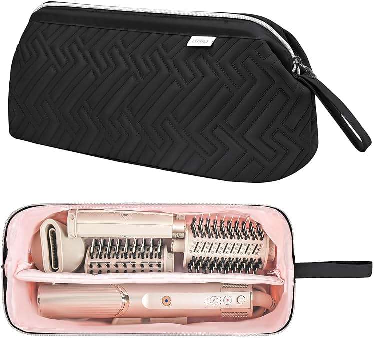 Leudes Hair Tools Travel Bag for Shark Flexstyle Carrying Case Portable Shark Hair Air Wrap Dryer Case Waterproof Dustproof Flat Curling Iron Travel Organizer (Black) - Image 1