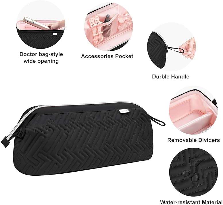 Leudes Hair Tools Travel Bag for Shark Flexstyle Carrying Case Portable Shark Hair Air Wrap Dryer Case Waterproof Dustproof Flat Curling Iron Travel Organizer (Black) - Image 5