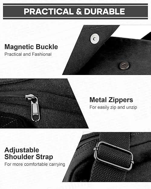 Small Crossbody Bag for Men,Canvas Messenger Shoulder Bags Crossbody Satchel Bag Men's Side Bags Over the Shoulder Purse - Image 6