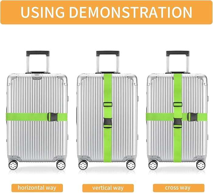 BILIONE 4 Pack Luggage Straps 79" Long Belts Keep Suitcase Secure While Traveling, TSA Approved Add a Bag Premium Accessory for Travel Bag Closure (Blue+Orange+Rose Pink+Green) - Image 8