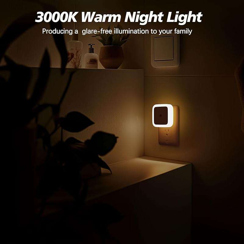 Sujeet Night Light, Night Lights Plug into Wall 4-Pack, Nightlight Plug in Night Lights, Dusk to Dawn Night Lamp Led Night Light for Bedroom, Bathroom, Hallway Warm White - Image 5