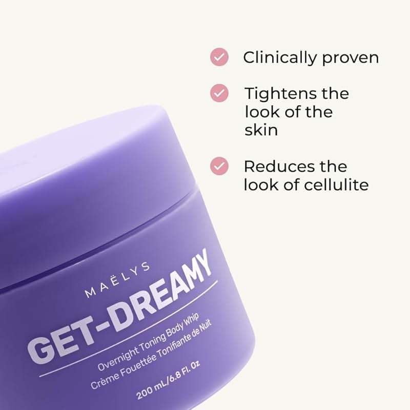 MAËLYS GET-DREAMY Overnight Toning Whip - Cellulite Cream & Skin Tightening Support with Milk Thistle + Uva-Ursi - Moisturizing Body Cream in a Whipped Texture (6.8 Fl Oz) - Image 2