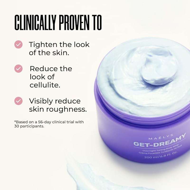 MAËLYS GET-DREAMY Overnight Toning Whip - Cellulite Cream & Skin Tightening Support with Milk Thistle + Uva-Ursi - Moisturizing Body Cream in a Whipped Texture (6.8 Fl Oz) - Image 6