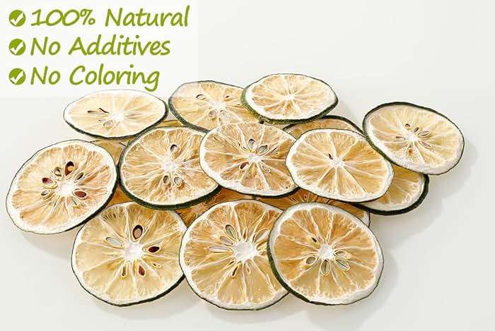Premium Dried Lime Slices 3 Oz/85g,100% Natural Dehydrated Limes Lemon Slices for Cake Decoration & Cocktail Garnish,No Additives & No Sugar Added. - Image 2