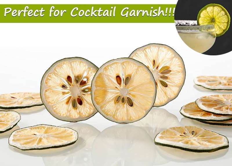 Premium Dried Lime Slices 3 Oz/85g,100% Natural Dehydrated Limes Lemon Slices for Cake Decoration & Cocktail Garnish,No Additives & No Sugar Added. - Image 3