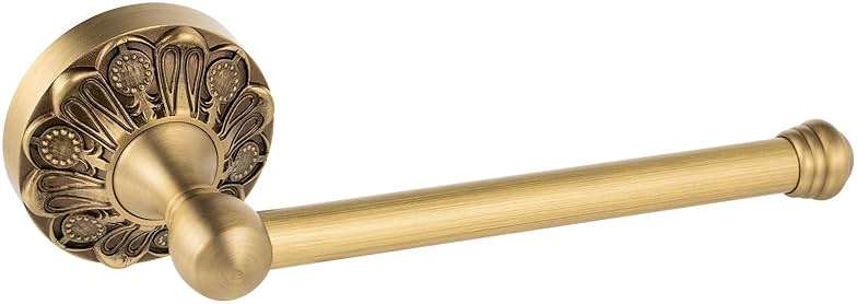 Lucyound Antique Brass Toilet Paper Holder, Bathroom Tissue Roll Holder Wall Mount, Vintage Gold Decorative Bathroom Accessories, Brass Petal-Relief Series - Image 1