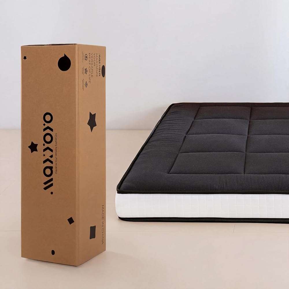MAXYOYO 6" Extra Thick Floor Futon Mattress, Foldable Japanese Floor Mattress for Adults, Roll Up Tatami Pad for Guest Room, Black, Queen - Image 6