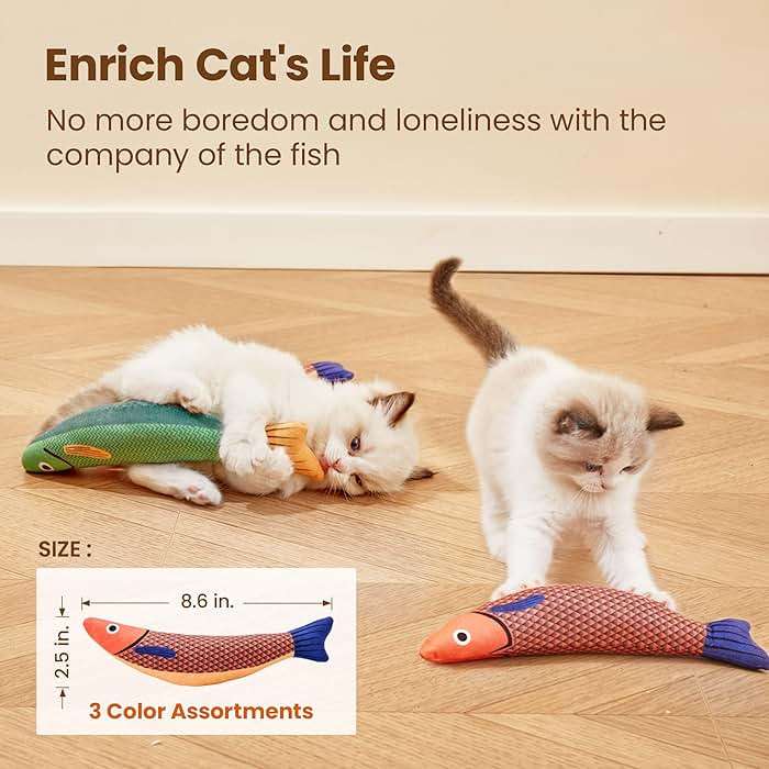 Potaroma Cat Toys Saury Fish, 3 Pack, Catnip Crinkle Sound, Soft and Durable, Interactive Kitten Kicker for Indoor Kitty Exercise 9.4 Inches for All Breeds - Image 2