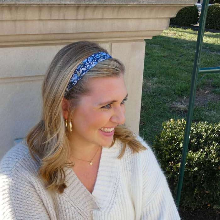 Sweaty Bands Womens Girls Headband for an Active Fitness Lifestyle - Sweat-Wicking Non-Slip Velvet-Lined Stylish Floral Fitness Hairband - No Rain No Flowers Blue 1-Inch - Image 5