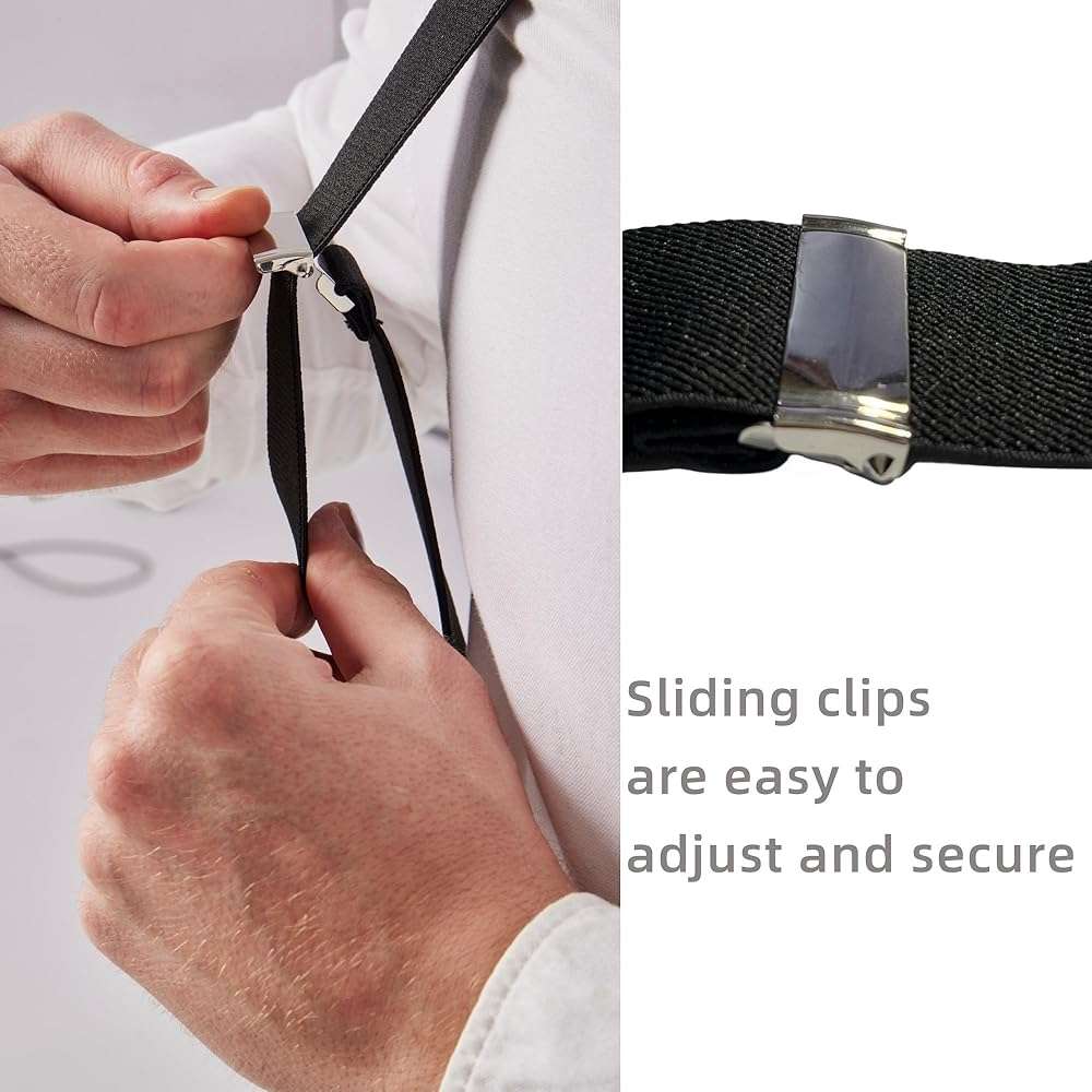 LazarsSpace 2 Clips Men's Suspenders X-Back Clip-On Elastic Braces for Formal and Casual Wear - Image 6