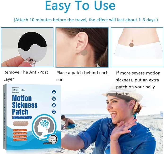 369 Life Motion Sickness Patches, Sea Sickness Patch for Cruise - Adults and Kids ((10 Count - Pack of 1)) - Image 5