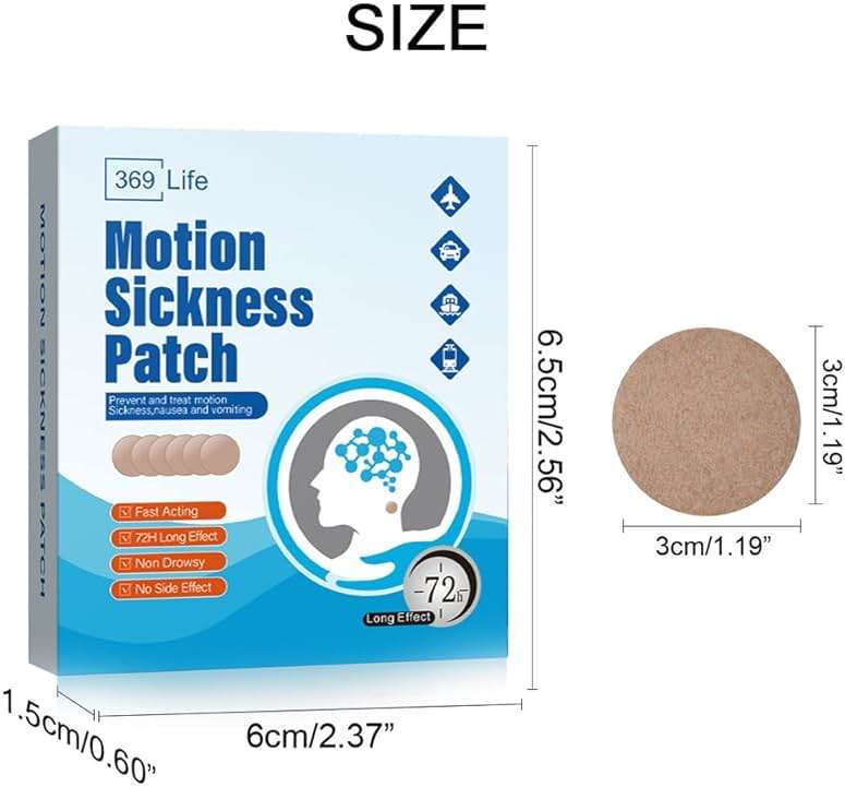 369 Life Motion Sickness Patches, Sea Sickness Patch for Cruise - Adults and Kids ((10 Count - Pack of 1)) - Image 8