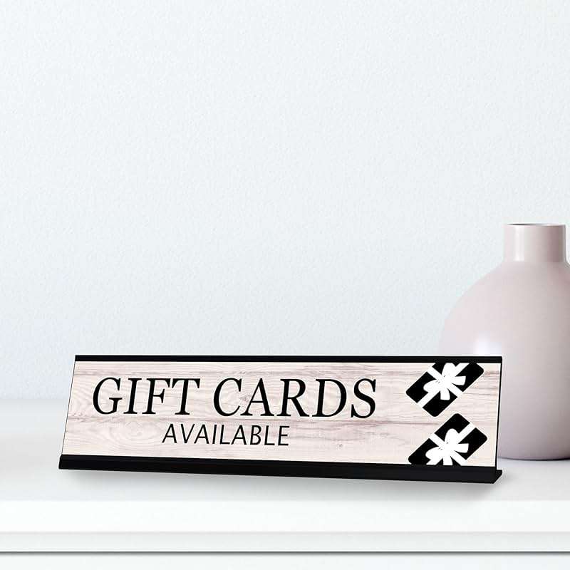 Signs ByLITA Gift Cards Available Graphic Black Frame, Desk Sign (2x8") - Image 2