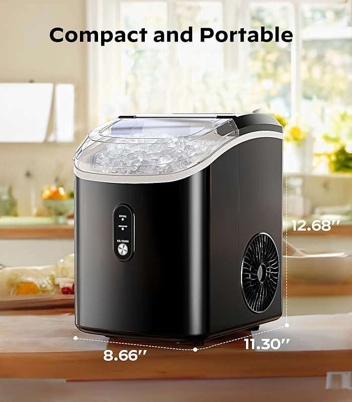 Nugget Ice Maker Countertop, Silonn Chewable Pellet Ice Machine with Self-Cleanin Function, 36lbs/24H Portable Ice Makers for Home Kitchen Officce, Black - Image 7