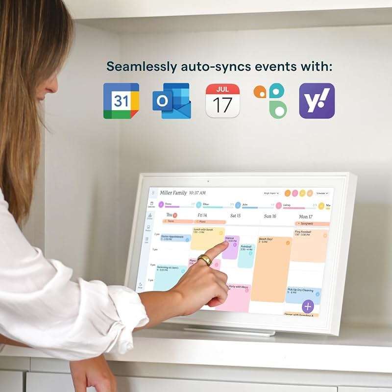 Skylight Calendar: 15-inch Wall Planner Digital Calendar & Chore Chart, Smart Touchscreen Interactive Display for Family Schedules – Wall Mount Included, Great for Organizing Your 2026 Calendar - Image 2