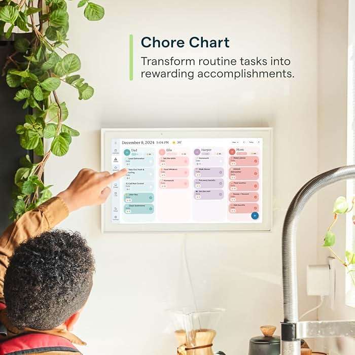 Skylight Calendar: 15-inch Wall Planner Digital Calendar & Chore Chart, Smart Touchscreen Interactive Display for Family Schedules – Wall Mount Included, Great for Organizing Your 2026 Calendar - Image 4