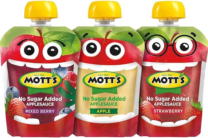 Mott's No Sugar Added Applesauce Variety Pack, 3 Flavors – Apple, Strawberry & Mixed Berry, Made from Real Fruit, No Artificial Flavors, 3.2 oz Clear Pouches, 20 Pack - Image 12