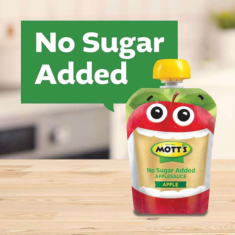 Mott's No Sugar Added Applesauce Variety Pack, 3 Flavors – Apple, Strawberry & Mixed Berry, Made from Real Fruit, No Artificial Flavors, 3.2 oz Clear Pouches, 20 Pack - Image 4