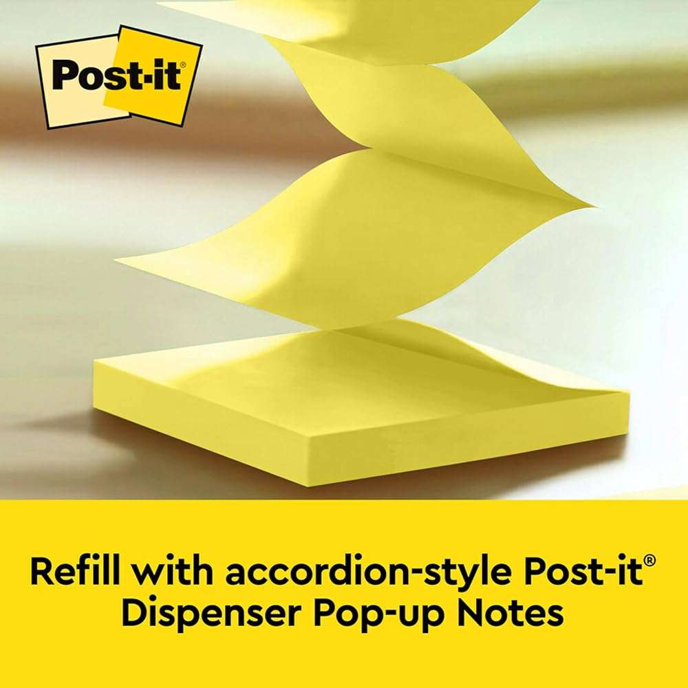 Post-it Note Dispenser, Sticky Note Holder, Black Owl Design, Includes 45 Sheets of 3 in x 3 in Citron Yellow Pop-Up Notes, Classroom or Office Supplies - Image 5