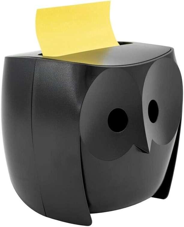 Post-it Note Dispenser, Sticky Note Holder, Black Owl Design, Includes 45 Sheets of 3 in x 3 in Citron Yellow Pop-Up Notes, Classroom or Office Supplies - Image 7