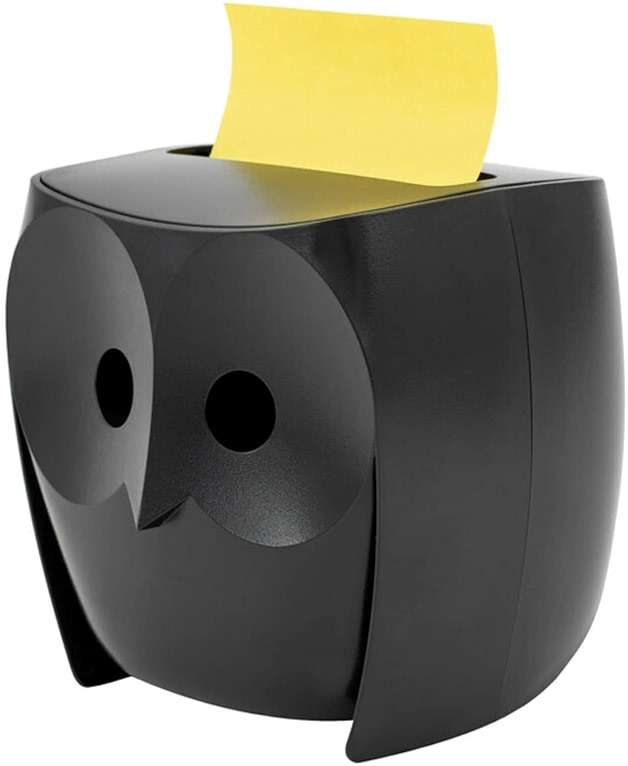 Post-it Note Dispenser, Sticky Note Holder, Black Owl Design, Includes 45 Sheets of 3 in x 3 in Citron Yellow Pop-Up Notes, Classroom or Office Supplies - Image 8