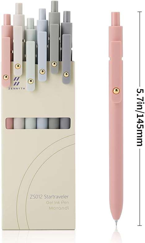 Ddaowanx Gel Pens, 6 Pcs 0.5mm Quick Dry Black Ink Pens Fine Point Smooth Writing Pens, Cute Office School Supplies Gifts for Women - Image 3