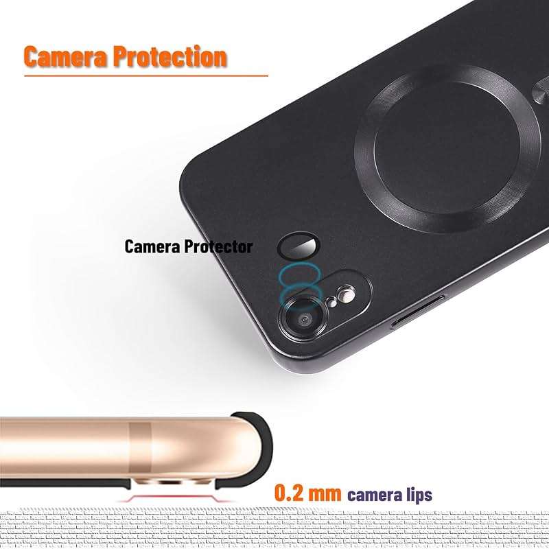 Yetagso Magnetic for iPhone XR Case,Soft Slim Fit Anti-Fingerprint Sleek Phone Case Cover with Camera Protection,Compatible with MagSafe,Black - Image 4