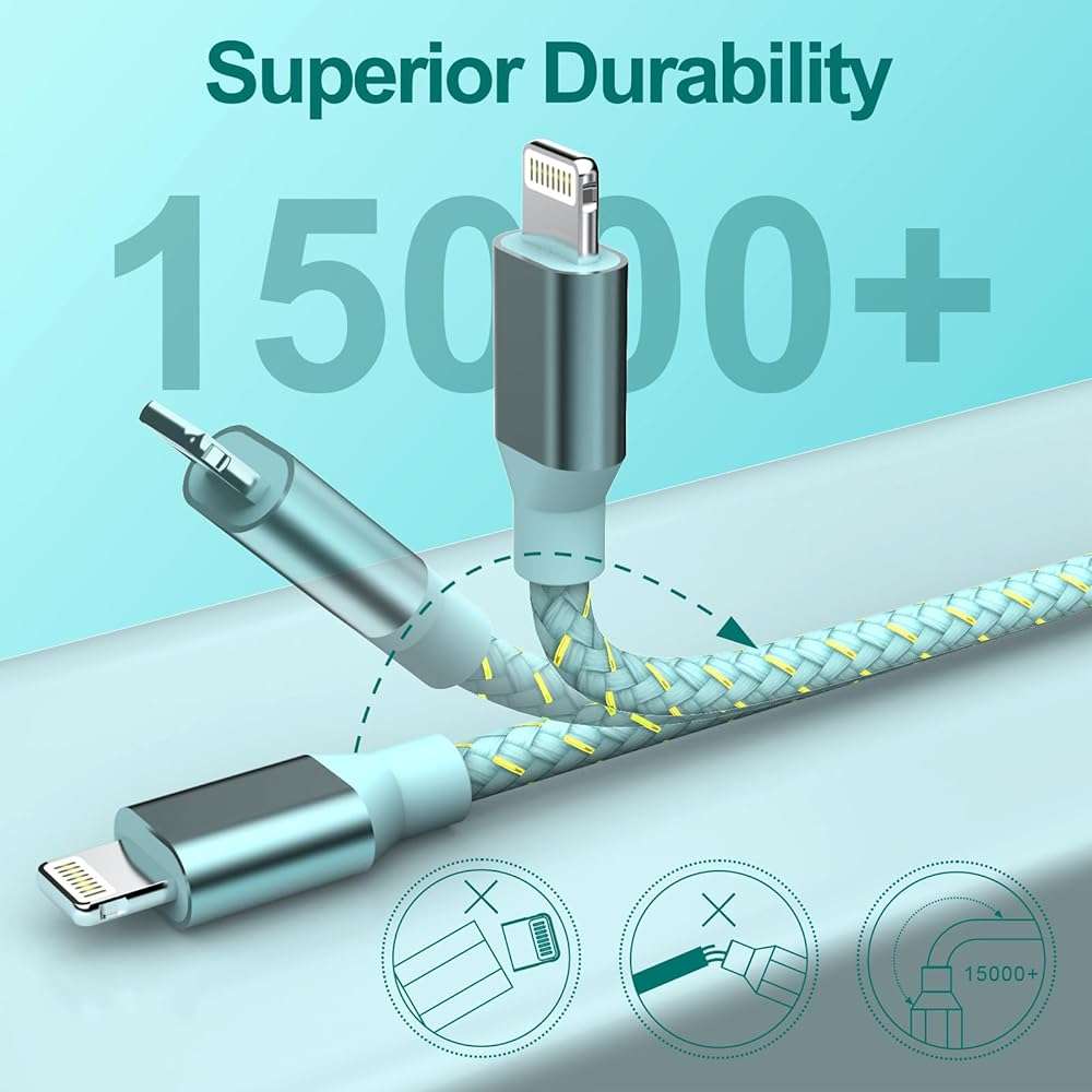 USB C to Lightning Cable for Apple MFi Certified iPhone Charger 6FT 3 Pack Fast Charging Type c to Lightning Cable iPhone Fast Charger for iPhone 14 13 12 11 Pro Max Xr Xs 8 and More - Image 5