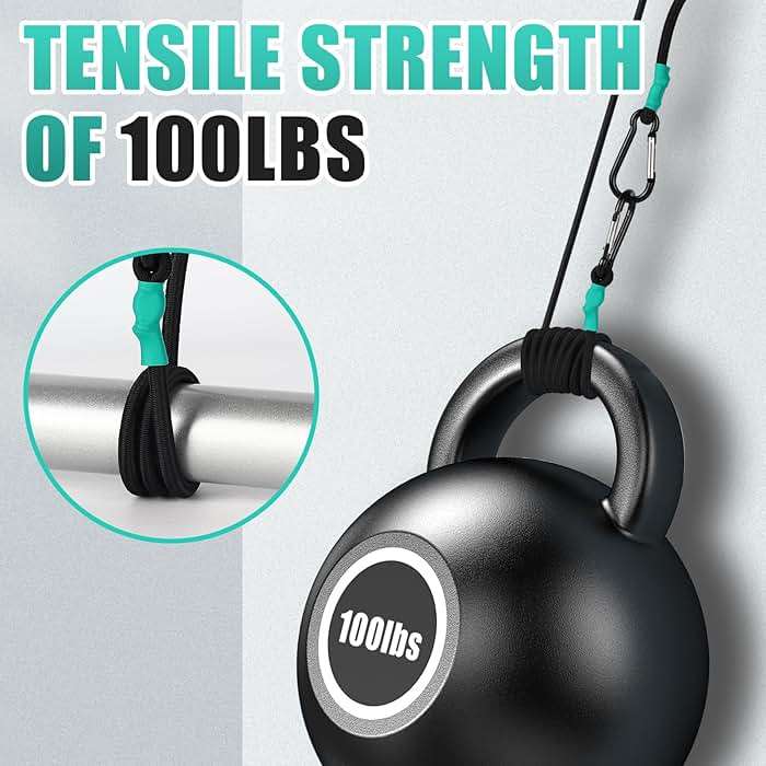 Black Bungee Cords with Hooks 36 inch Heavy Duty, 4-Piece Carabiners Style, 5/16 inch Diameter - Image 5