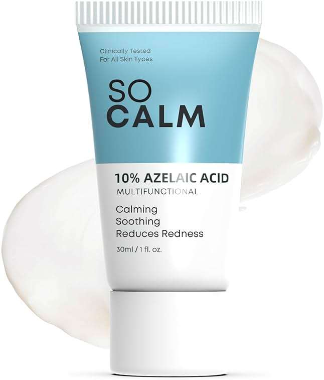 SoCalm Azelaic Acid 10% for Rosacea-Prone Skin – Calms Face Redness & Evens Tone, with Niacinamide & Ceramide NP, Fragrance-Free, 30ml / 1oz - Image 1