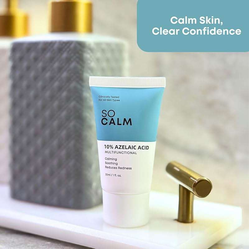 SoCalm Azelaic Acid 10% for Rosacea-Prone Skin – Calms Face Redness & Evens Tone, with Niacinamide & Ceramide NP, Fragrance-Free, 30ml / 1oz - Image 5