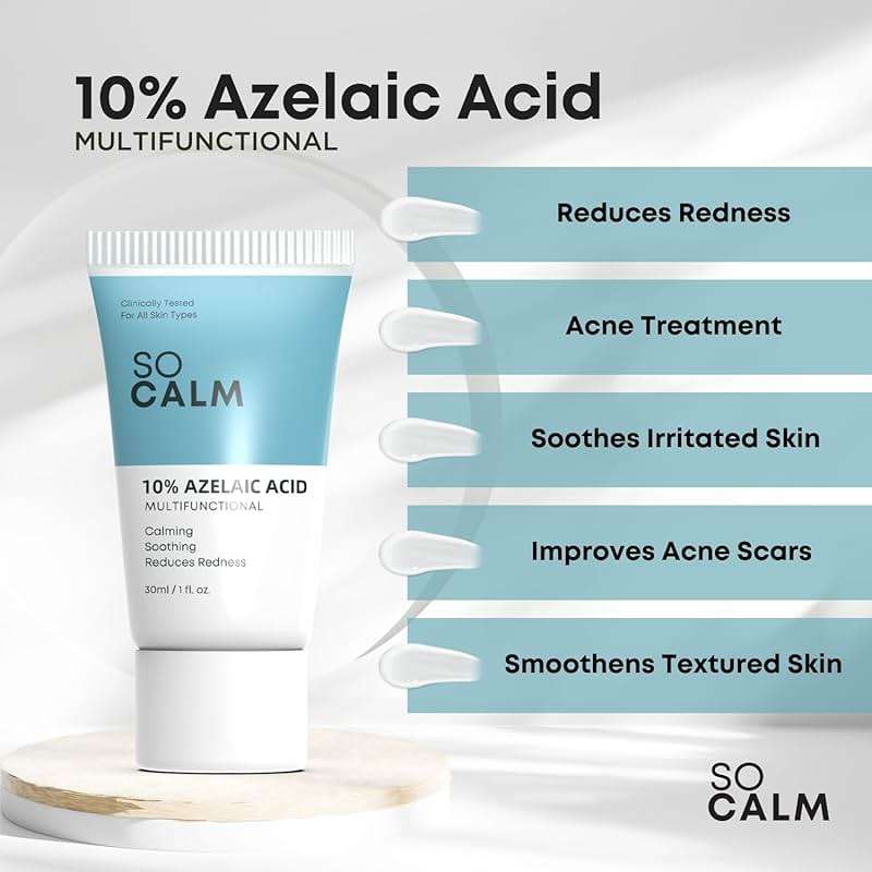 SoCalm Azelaic Acid 10% for Rosacea-Prone Skin – Calms Face Redness & Evens Tone, with Niacinamide & Ceramide NP, Fragrance-Free, 30ml / 1oz - Image 7