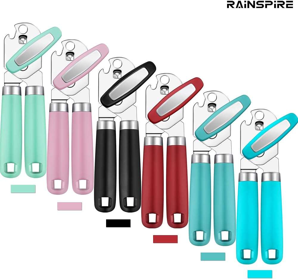 Rainspire Upgraded Can Opener Manual with Bottle Opener Smooth Edge Cut, Can Opener Heavy Duty, Comfortable Soft Handle, Built-in Bottle Opener, Black - Image 7