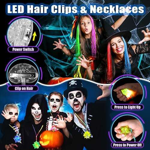 Glow in the Dark Party Supplies for Kids Adults, Light Up Party Favors with 57 LED Light Up Toys, 100 Glow Sticks Bulk DIY Glow Necklaces Glasses Bracelets Headband, Neon Party Supplies & Decorations - Image 5