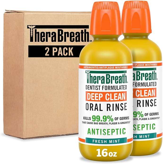 TheraBreath Deep Clean Mouthwash, Antiseptic Benefits, Fresh Mint Flavor, Dentist Formulated, Alcohol Free, 16 fl oz (Pack of 2) - Image 7