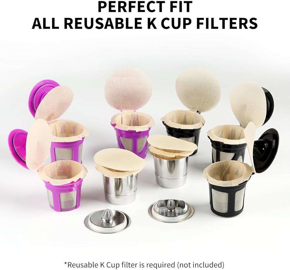200 Count Fanativita K Cup Filters Disposable with Genius Lid Design, Fit All Reusable K Cups for Keurig (Unbleached) - Image 2