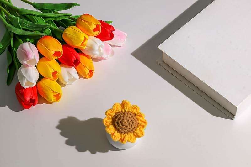 SITUMEIZI Fake Flowers Tulips Artificial Flower 15pcs Real Touch PU 14" for Spring Easter Home Kitchen Wedding Bouquet Bulk Mother's Gift Day Decorations(Assorted Colors,5) - Image 8